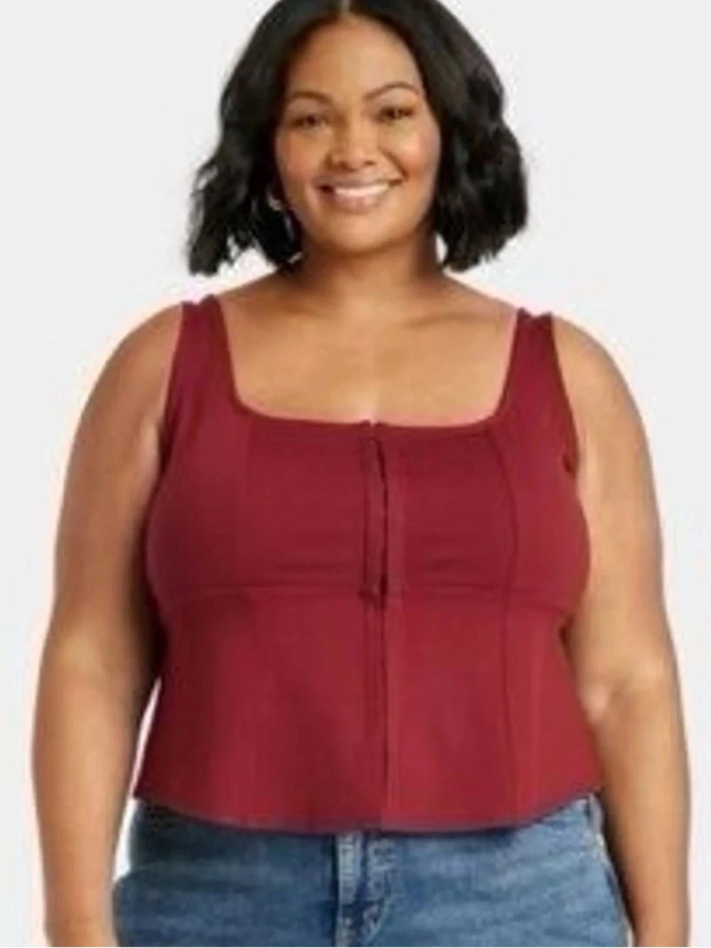 NEW Ava & Viv Burgundy Sleeveless Corset Tank Top Size 4X